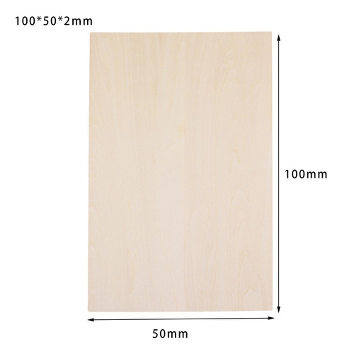 10 Tableros De Madera Contrachapada Fina Para 100x50x2mm