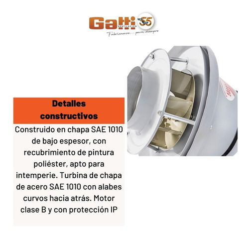 Imagen 5 de 10 de Extractor De Aire Parrillero 15 Cm Para Altas Temperaturas Gatti Ventilación