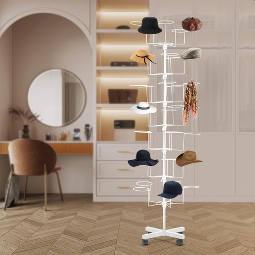 7-tier Hats Display Rack Rotating Retail Hat Rack Stand With