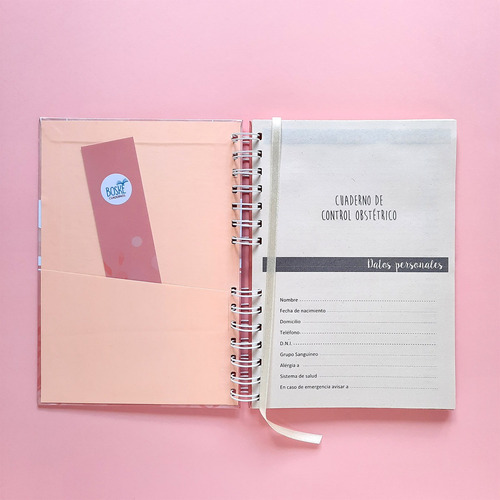 Agenda Cuaderno Control Embarazo A5 Artesanal Tapa Dura .