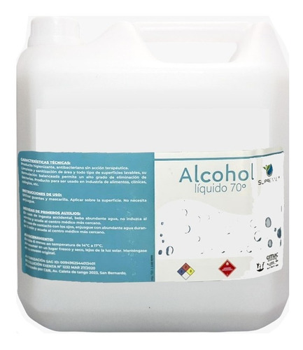 Alcohol 70º  Microfiltrado | 5 Litros | Prointegral