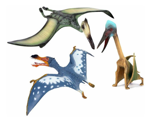 Dinosaurio Paquete De 3 Figuras De De Pterosaurio, Figur Dns