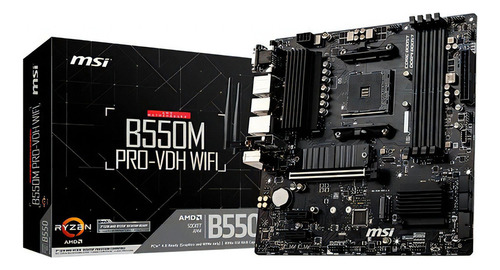 Tarjeta Madre Msi B550m Pro-vdh Wifi Am4 4x Ddr4 2x M2 Pcie