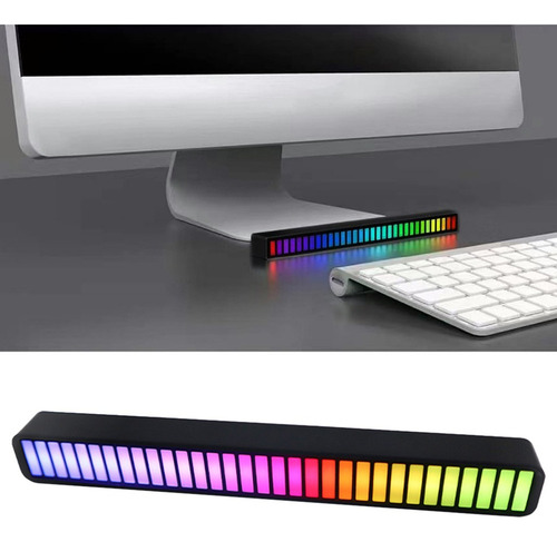 . Rgb Led Música Rítmica Activada Por Voz Luz Control De