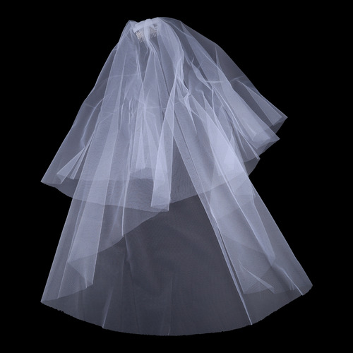 Velo De Novia Tiers Con Bordes Cortados, Corto, Largo Hasta