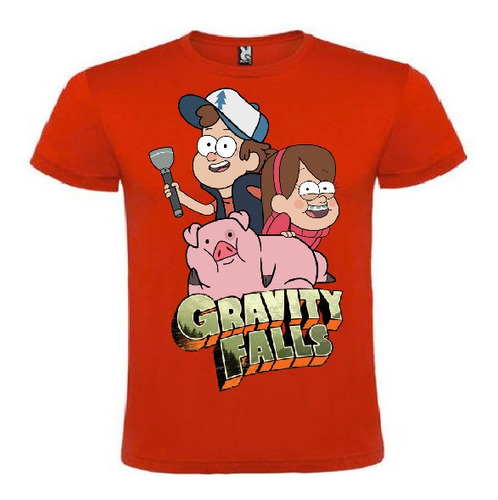 Polera Color Algodón 100% Niños Gravity Falls