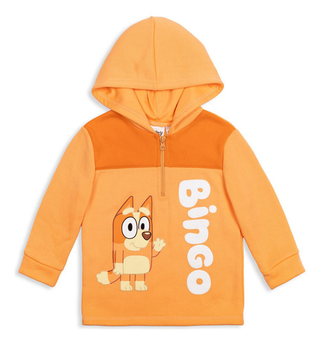 Sudadera Con Capucha Y Media Cremallera Bluey Bingo Para Niñ