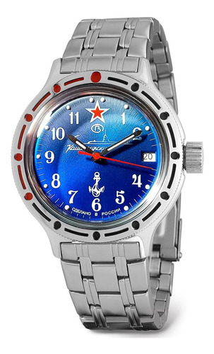Reloj Hombre Vostok 420289-std- Automático Pulso Plateado En