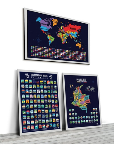 Imagen 3 de 3 de Poster Para Raspar 100 Cosas Que Hacer En Colombia