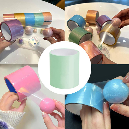 Sticky Ball Rolling Tape Game Wire Drawing Ball Cinta Verde