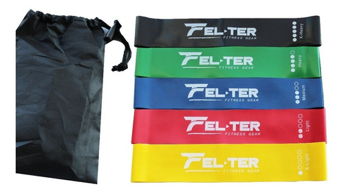 Bandas De Resistencia 5 Piezas, Gym, Crossfit, Yoga!! Felter