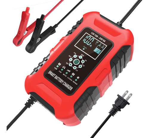 12v-24v 10a Pantalla Lcd Digital Cargador De Coche Cargador