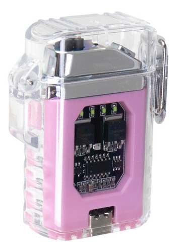 Encendedor Electrico Recargable Doble Arco Color Rosa