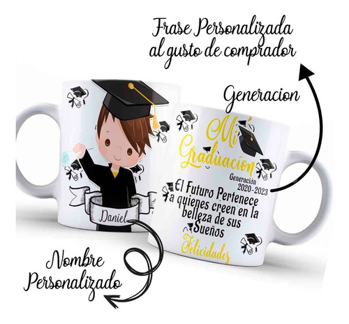 15 Tazas De Graduación Regalo Fin De Año Personalizadas