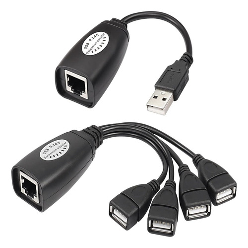 Extensor Usb 2.0 Por Rj45 4 Puertos, Hasta 45 Metros