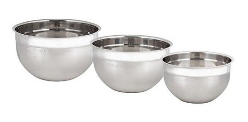 Juego De 3 Piezas Cuisipro Stainless Steel Mixing Bowl