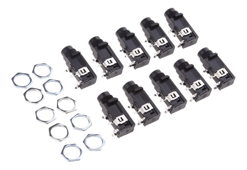 10 Conectores Hembra De Audio Hembra De 4 Pines, 1/4 Pulgada