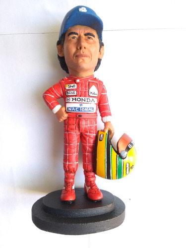 Figura Resina 19 Cm Ayrton Senna Da Silva Mclaren 1988 Casco