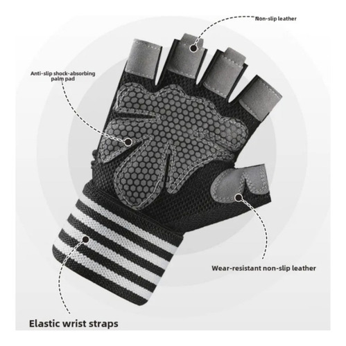 1 Par De Guantes De Ejercicio Con Pulsera Antideslizante