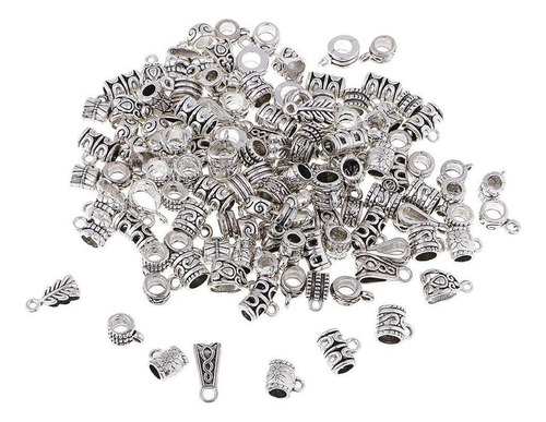 120 Unidades De Plata Plateado Bails Para La Del Collar