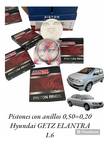 Pistones Con Anillos Hyundai 0.50=0.20 Getz Elantra 1.6