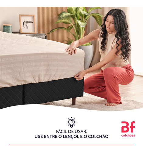 Pillow Top King Espuma D45 Firme 193x203x5cm - Bf Colchões Cor Branco Desenho do tecido Liso