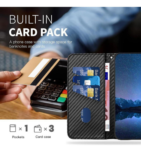 Funda Abatible For Motorola Edge 50 Fusion Carbon Fiber
