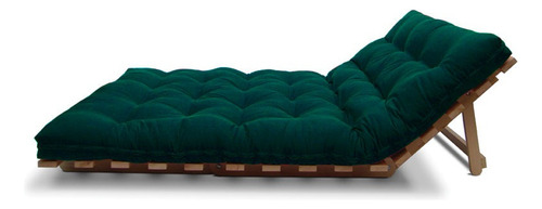 Sofá cama Futon Slim S de 02 plazas, color azul, color verde oscuro