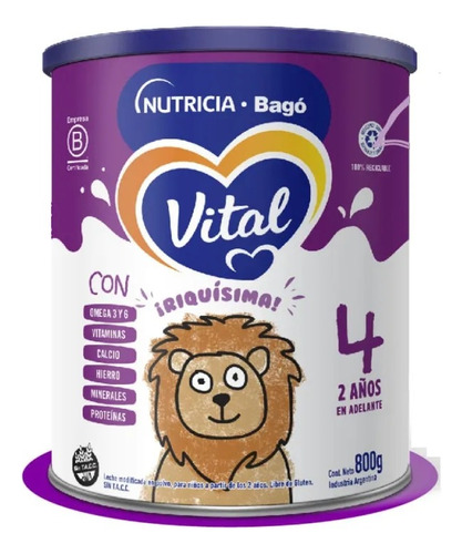 8un Vital 4 Infantil Leche En Polvo Lata X 800grs 