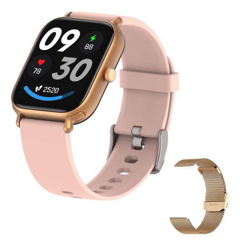 Smartwatch Cx3 Reloj Inteligente 2 Mallas Lisa Rosa