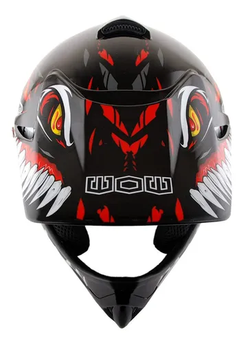Casco Wow Para Niños, Motocross, Bmx, Atv, Dragón, Rojo, Tal