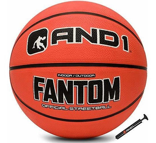 And1 Fantom Rubber Basketball & Pump - Streetball De Tamaño 