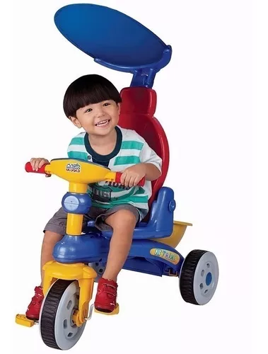 Triciclo Motoca Infantil Passeio com Empurrador Pedal Luz Som