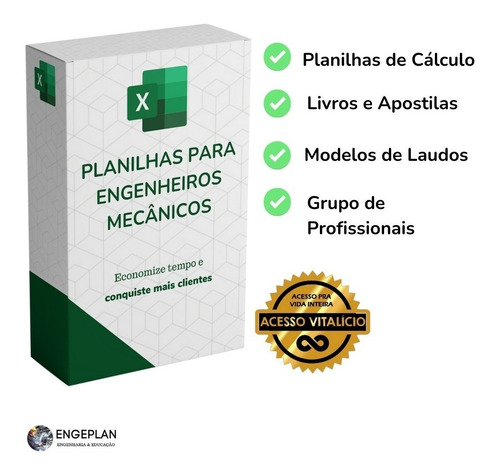 Imagem 1 de 1 de Planilhas Para Engenharia Mecânica