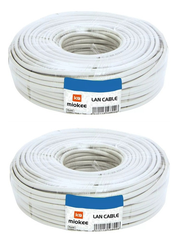 Cable Utp Cctv Para Interior Miokee, Dos (02) Rollos 100 Mts