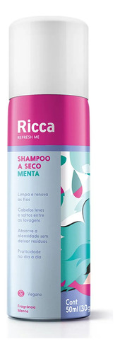 Shampoo A Seco Belliz Ricca Menta 50ml 3 Unidades