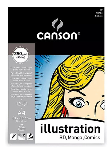 Block Dibujo Canson Ilustracion 250gr. A4. Serviciopapelero