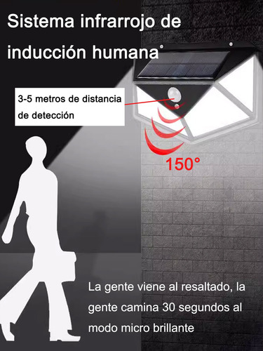 1pcs,lámpara Luz De Pared Solar Led Sensor De Movimiento