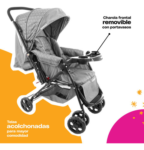 Carriola Cosco Reverse Color Gris Claro Color Del Chasis Negro