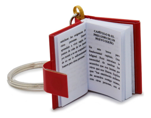 Llavero Los 4 Acuerdos - Libro Miniatura Con Texto Resumido