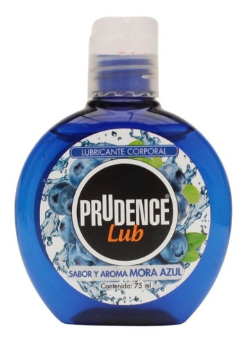 Lubricante Comestible De Sabor Prudence Lub, 75 Ml Base Agua Sabor Mora azul