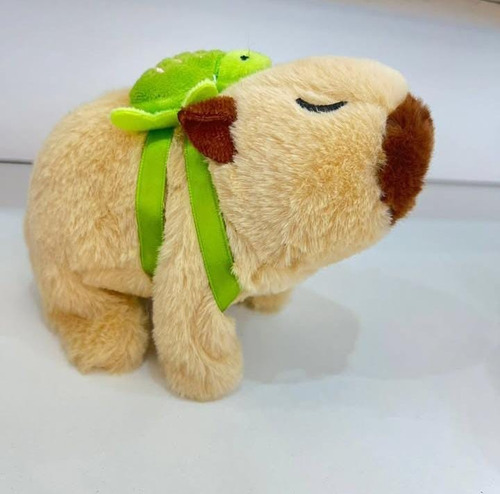 Capybara-carpincho Peluche A Pilas Camina Y Sonido Importado Rosa