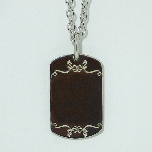 Medalla Con Cadena Acero Quirurgico Iniciales Grabado Laser
