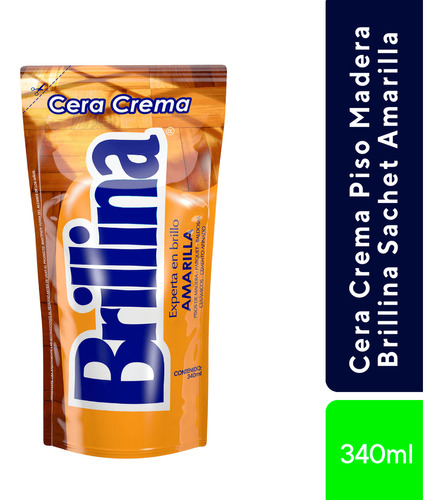 Cera Crema Piso Madera Brillina Sachet Amarilla 340cc