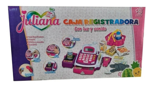 Caja Registradora Juliana Con Accesorios Y Micrófono 029 Color Rosa