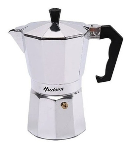 Cafetera Hudson 9 Tazas Manual Plateada Italiana