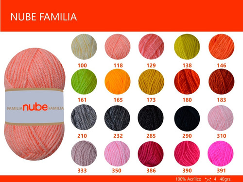 Imagen 2 de 7 de Hilado Nube Familia X 5 Ovillos - 200 Gr. Por Color