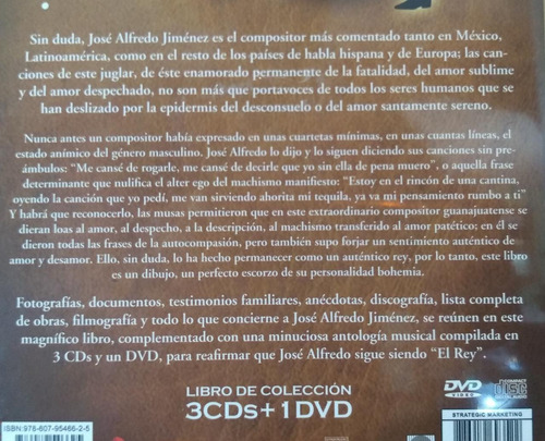 $ Cd + Dvd + Libro- El Rey José Alfredo Jiménez- Sellado (Usado)