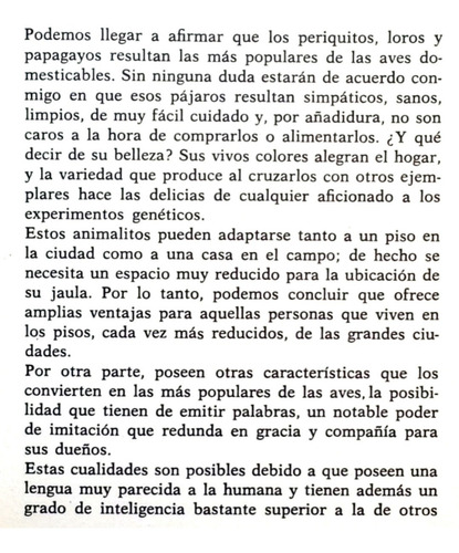 Manual Crianza Adiestramiento Periquitos Loros Papagayos Cmm (Usado)