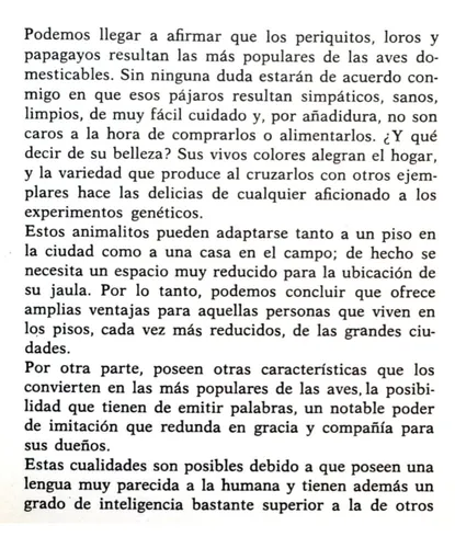 Manual Crianza Adiestramiento Periquitos Loros Papagayos Cmm (Usado)